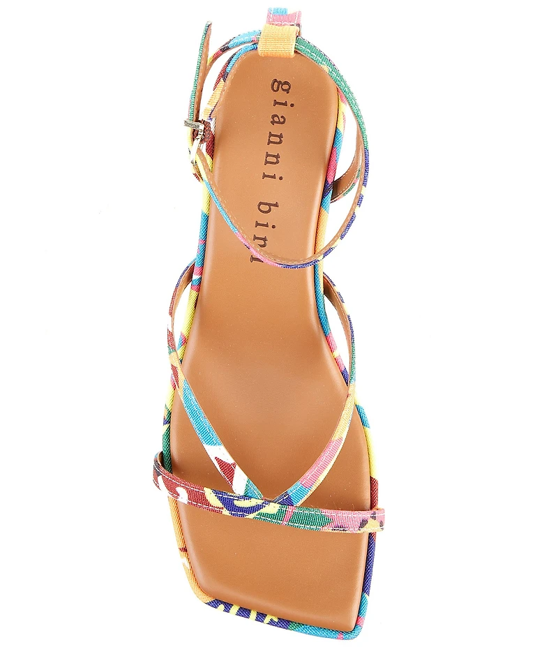 Gianni Bini Andi Printed Strappy Kitten Heel Sandals