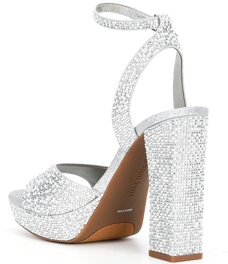 Gianni Bini Andreya Rhinestone and Pearl Embellished Platform Dress Sandals