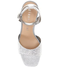 Gianni Bini Andreya Rhinestone and Pearl Embellished Platform Dress Sandals
