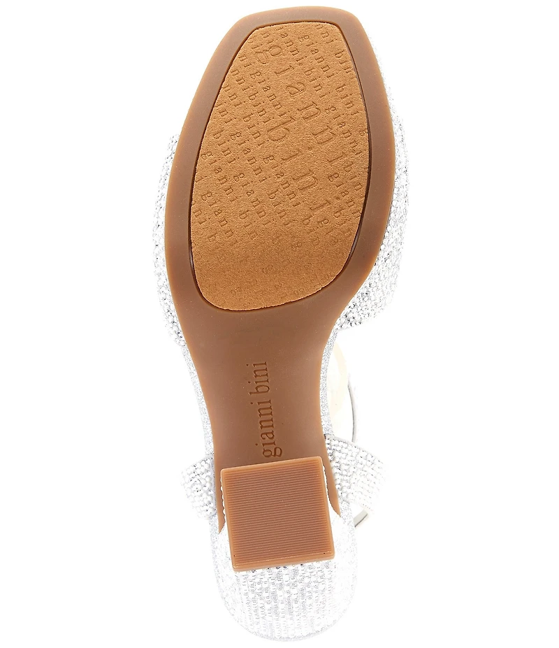 Gianni Bini Andreya Rhinestone and Pearl Embellished Platform Dress Sandals