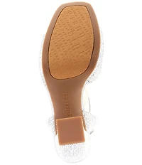 Gianni Bini Andreya Rhinestone and Pearl Embellished Platform Dress Sandals