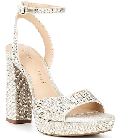 Gianni Bini Andreya Rhinestone Embellished Platform Dress Sandals