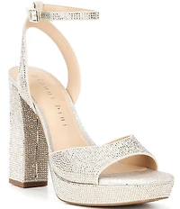 Gianni Bini Andreya Rhinestone Embellished Platform Dress Sandals