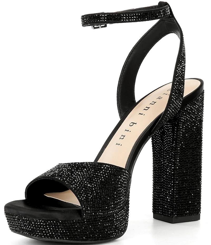 Gianni Bini Andreya Rhinestone Embellished Platform Dress Sandals