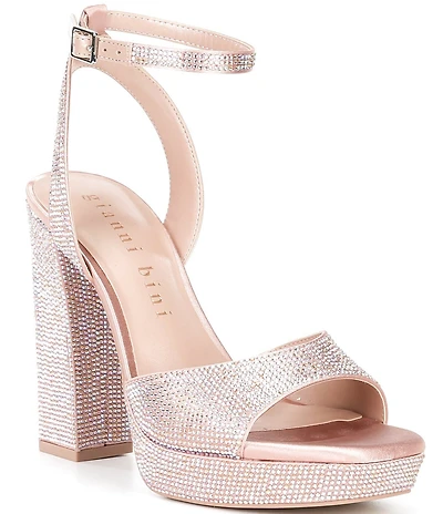 Gianni Bini Andreya Rhinestone Embellished Platform Dress Sandals