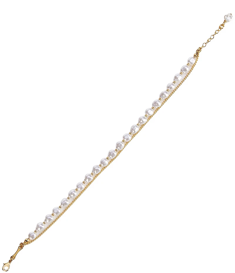 Gianni Bini Aphrodite Double Chain Pearl Anklet
