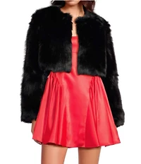 Gianni Bini Aria Faux Fur Long Sleeve Jacket