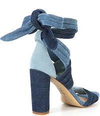 Gianni Bini Astraahh Denim Ankle Wrap Dress Sandals