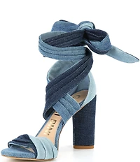 Gianni Bini Astraahh Denim Ankle Wrap Dress Sandals