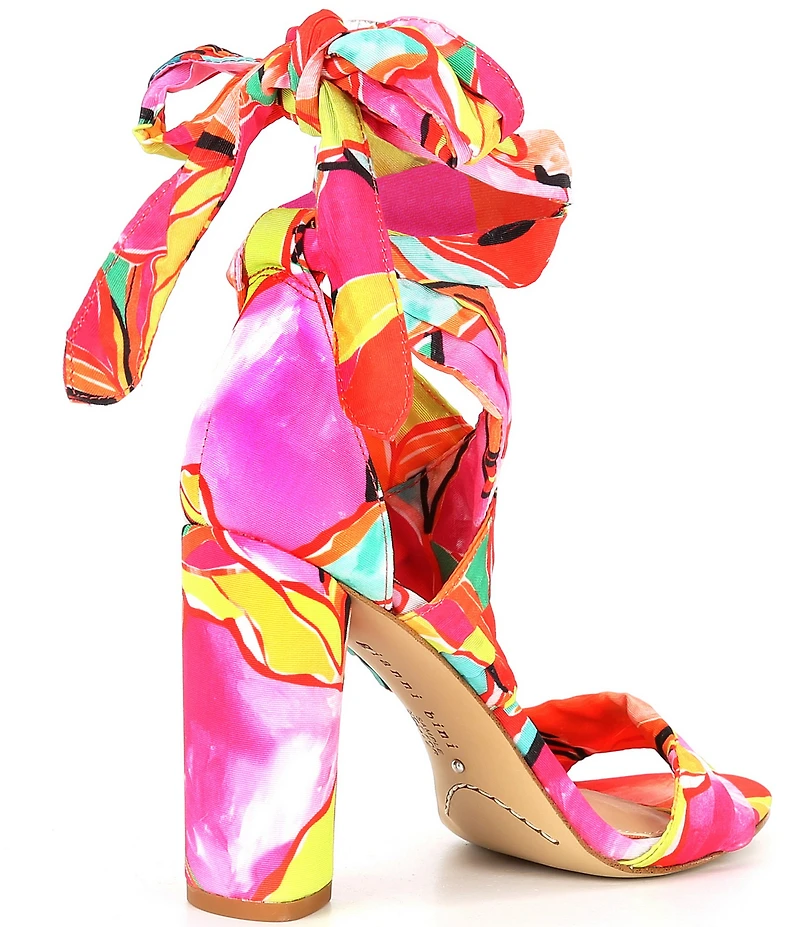 Gianni Bini Astraahh Abstract Print Ankle Wrap Dress Sandals