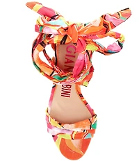 Gianni Bini Astraahh Abstract Print Ankle Wrap Dress Sandals