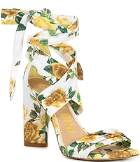 Gianni Bini Astraahh Floral Print Ankle Wrap Dress Sandals