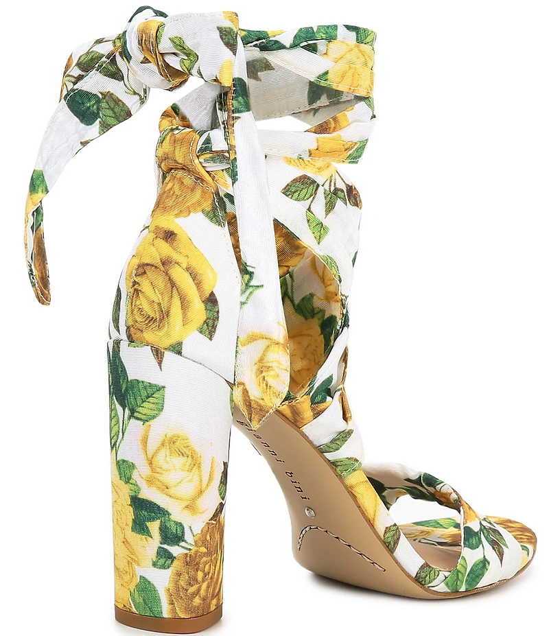 Gianni Bini Astraahh Floral Print Ankle Wrap Dress Sandals