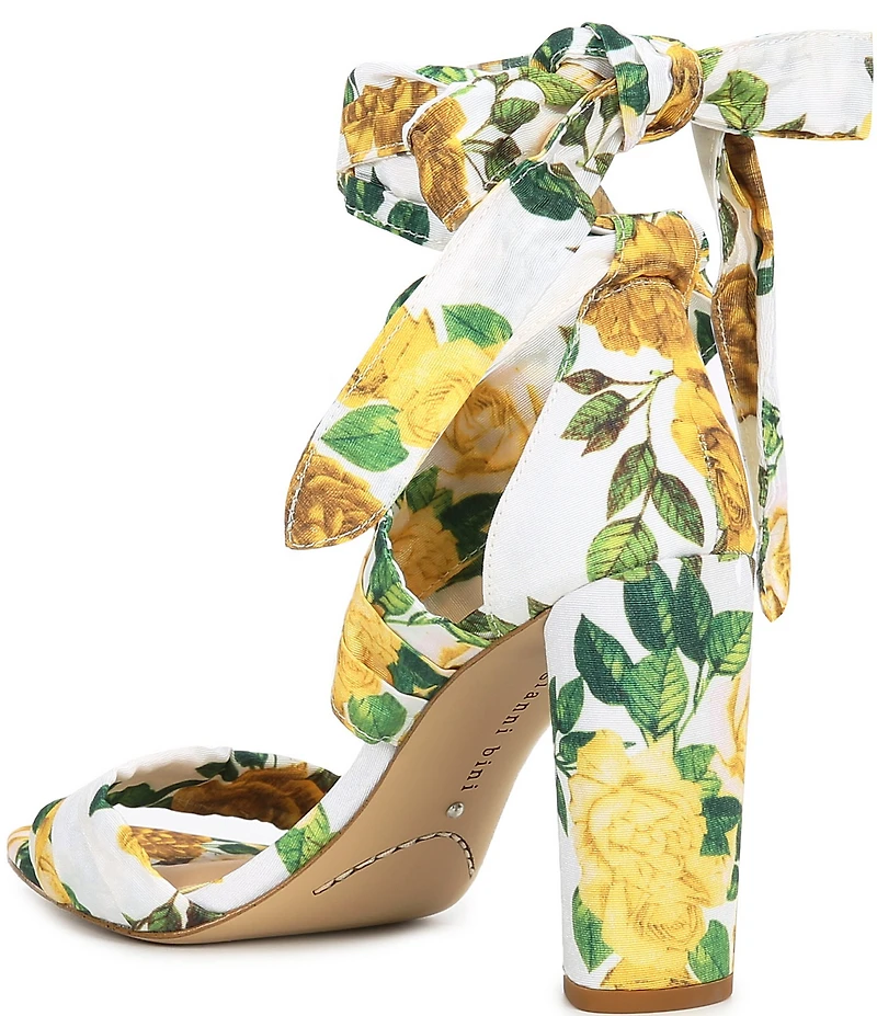 Gianni Bini Astraahh Floral Print Ankle Wrap Dress Sandals