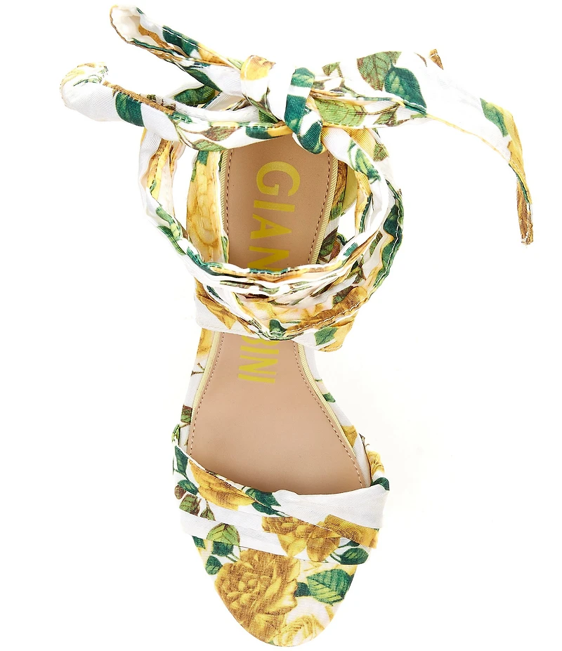 Gianni Bini Astraahh Floral Print Ankle Wrap Dress Sandals