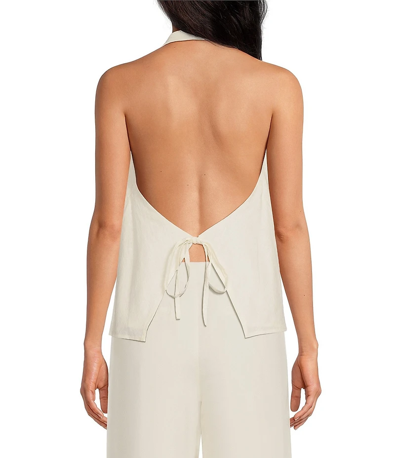 Gianni Bini Aurelia Cowl Neck Sleeveless Coordinating Linen Top