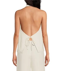 Gianni Bini Aurelia Cowl Neck Sleeveless Coordinating Linen Top
