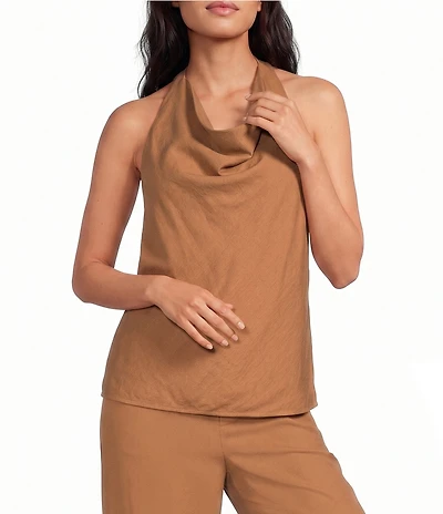 Gianni Bini Aurelia Cowl Neck Sleeveless Coordinating Linen Top