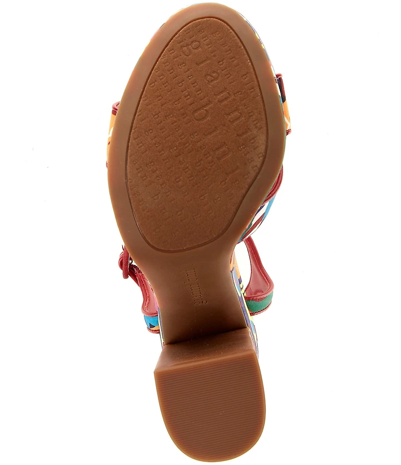Gianni Bini Beaux Printed Whimsical Mismatch Ornament Platform Dress Sandals