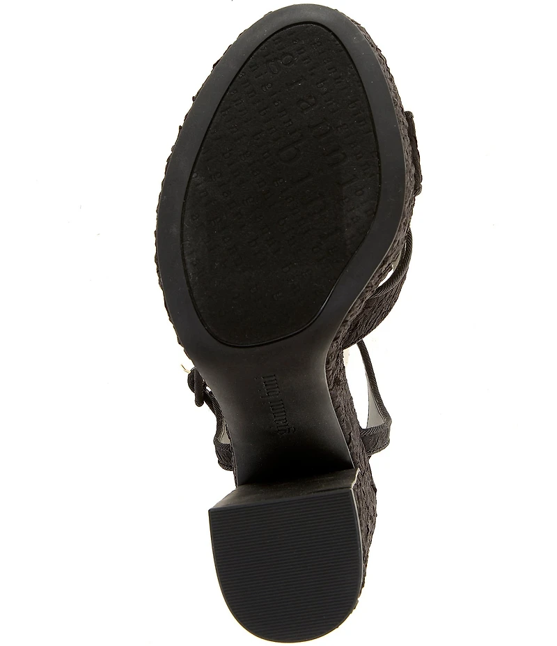 Gianni Bini Beaux Textured Whimsical Mismatch Ornament Platform Dress Sandals