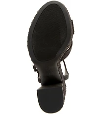 Gianni Bini Beaux Textured Whimsical Mismatch Ornament Platform Dress Sandals