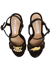 Gianni Bini Beaux Textured Whimsical Mismatch Ornament Platform Dress Sandals