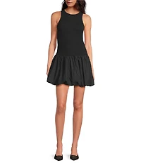Gianni Bini Beth Crew Neck Sleeveless Bubble Hem Mini Dress