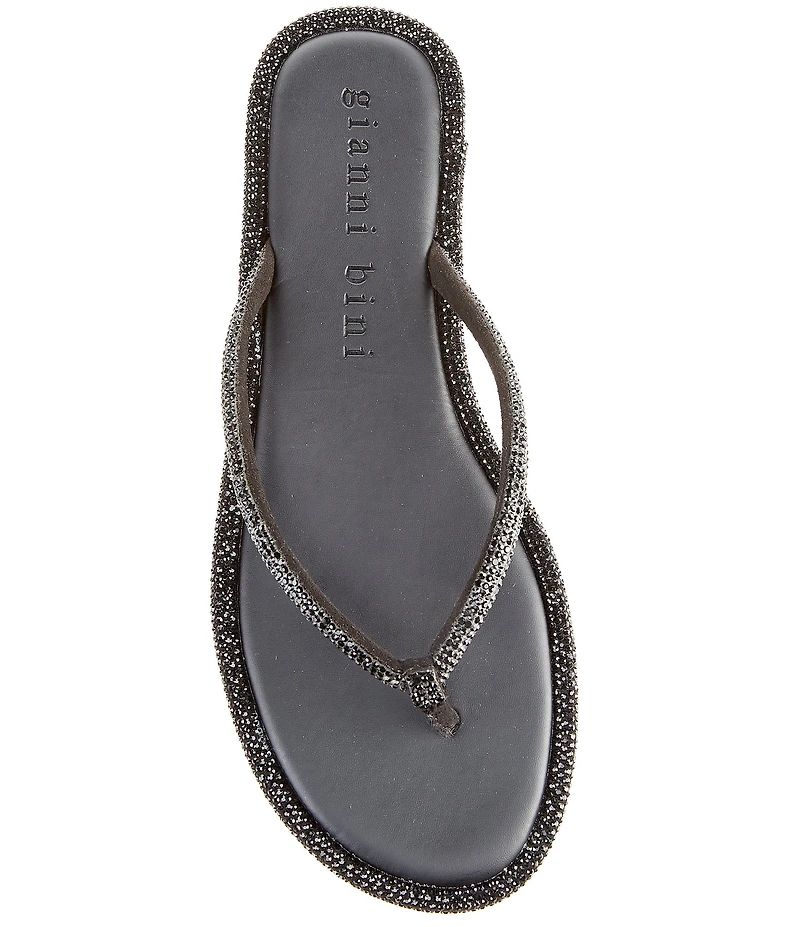 Gianni Bini Betina Rhinestone Embellished Thong Sandals