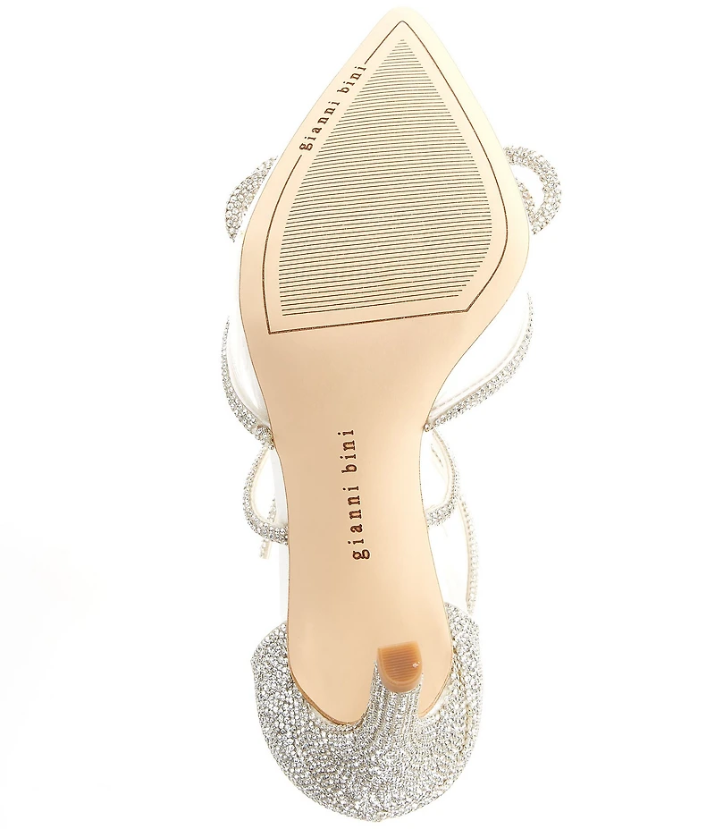 Gianni Bini Bridal Collection Ezlynn Rhinestone Embellished Bow Vinyl Pointed Toe Pumps