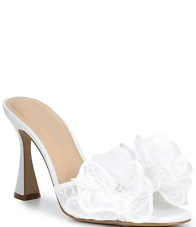 Gianni Bini Bridal Collection Haley Embroidered Flower Pearl Detail Slide Dress Sandals