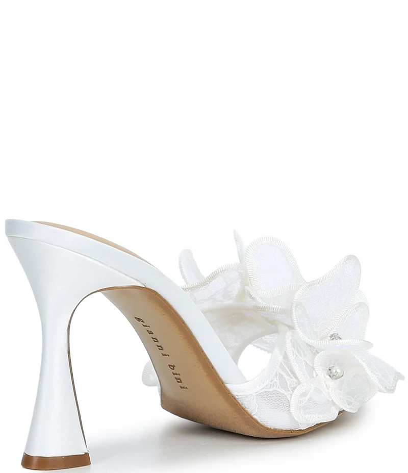 Gianni Bini Bridal Collection Haley Embroidered Flower Pearl Detail Slide Dress Sandals
