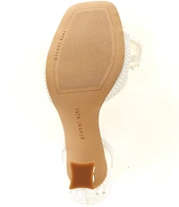 Gianni Bini Bridal Collection Lennon Two Satin Pearl Bow Ankle Strap Dress Sandals