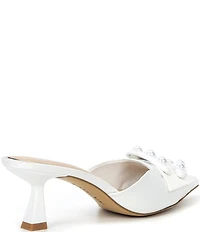 Gianni Bini Bridal Collection Wendella Two Satin Pearl Buckle Ornament Dress Mules