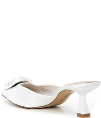 Gianni Bini Bridal Collection Wendella Two Satin Pearl Buckle Ornament Dress Mules