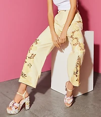 Gianni Bini Brook Two Floral Postcard Print Pearl Platform Block Heel Dress Sandals