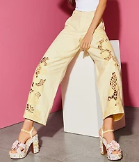 Gianni Bini Brook Two Floral Postcard Print Pearl Platform Block Heel Dress Sandals