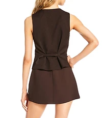 Gianni Bini Brooke Coordinating Crew Neck Tie Front Sleeveless Vest