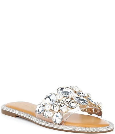 Gianni Bini Bryant Jewel and Pearl Banded Flat Sandals