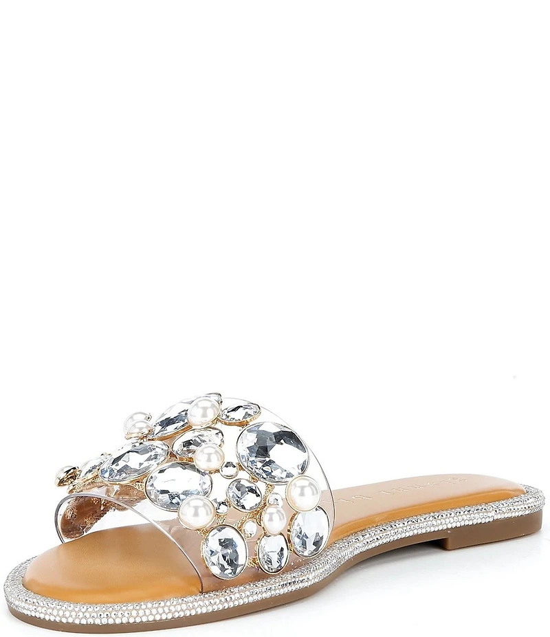 Gianni Bini Bryant Jewel and Pearl Banded Flat Sandals
