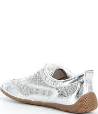 Gianni Bini Cade Crinkle Metallic and Rhinestone Retro Sneakers
