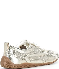 Gianni Bini Cade Crinkle Metallic and Rhinestone Retro Sneakers