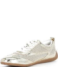 Gianni Bini Cade Crinkle Metallic and Rhinestone Retro Sneakers