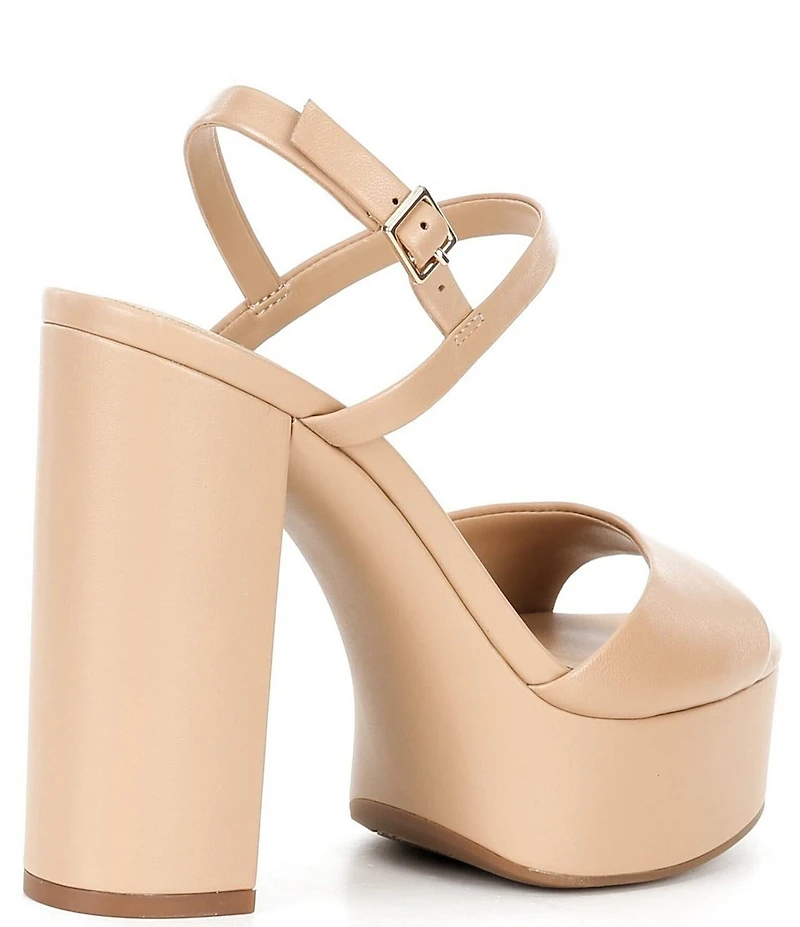 Gianni Bini Calvan Leather Platform Block Heel Sandals