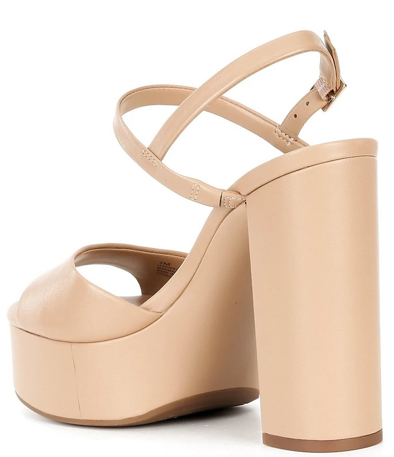 Gianni Bini Calvan Leather Platform Block Heel Sandals