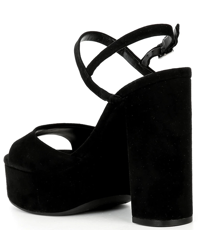 Gianni Bini Calvan Suede Platform Block Heel Sandals