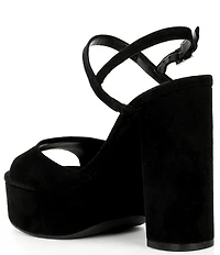 Gianni Bini Calvan Suede Platform Block Heel Sandals