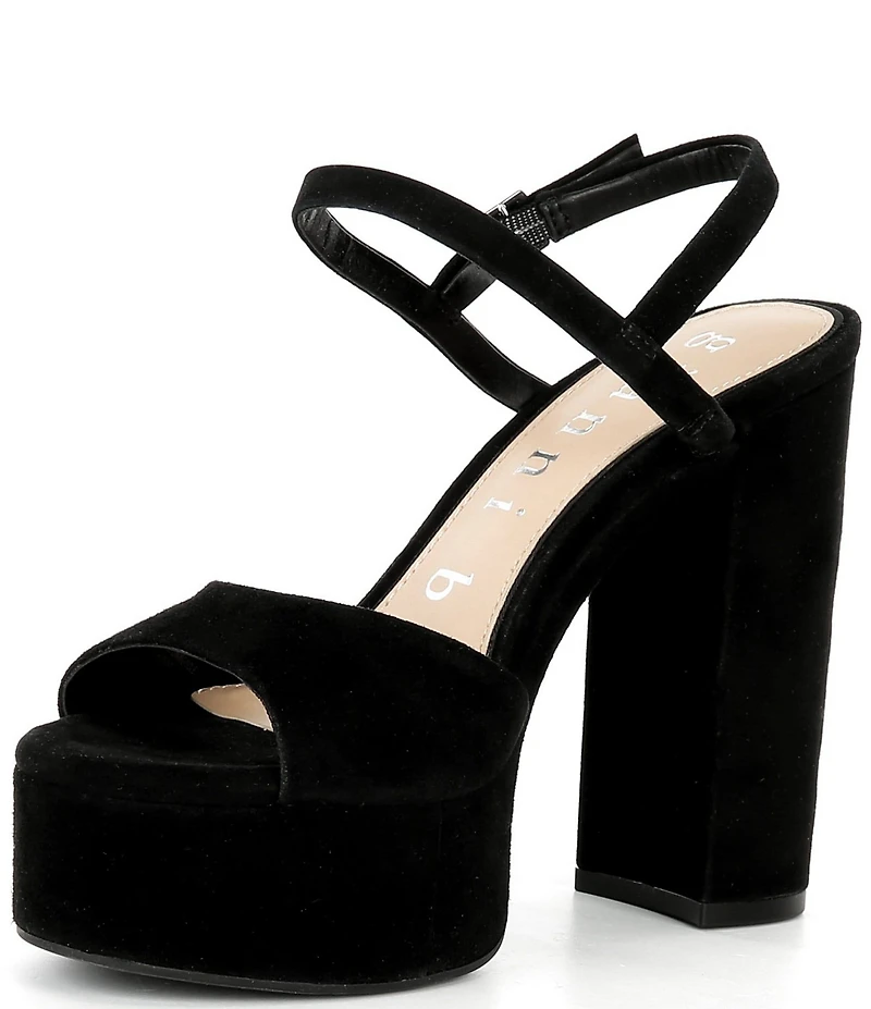 Gianni Bini Calvan Suede Platform Block Heel Sandals