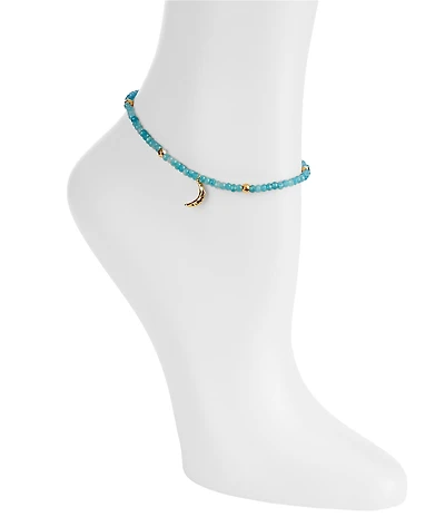 Gianni Bini Calypso Multicolor Bead Moon Charm Anklet