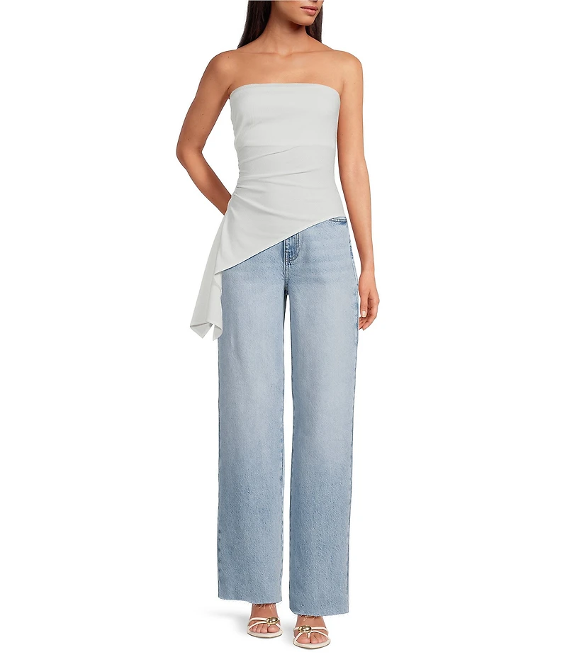 Gianni Bini Camille Strapless Asymmetrical Knit Blouse