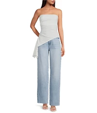 Gianni Bini Camille Strapless Asymmetrical Knit Blouse